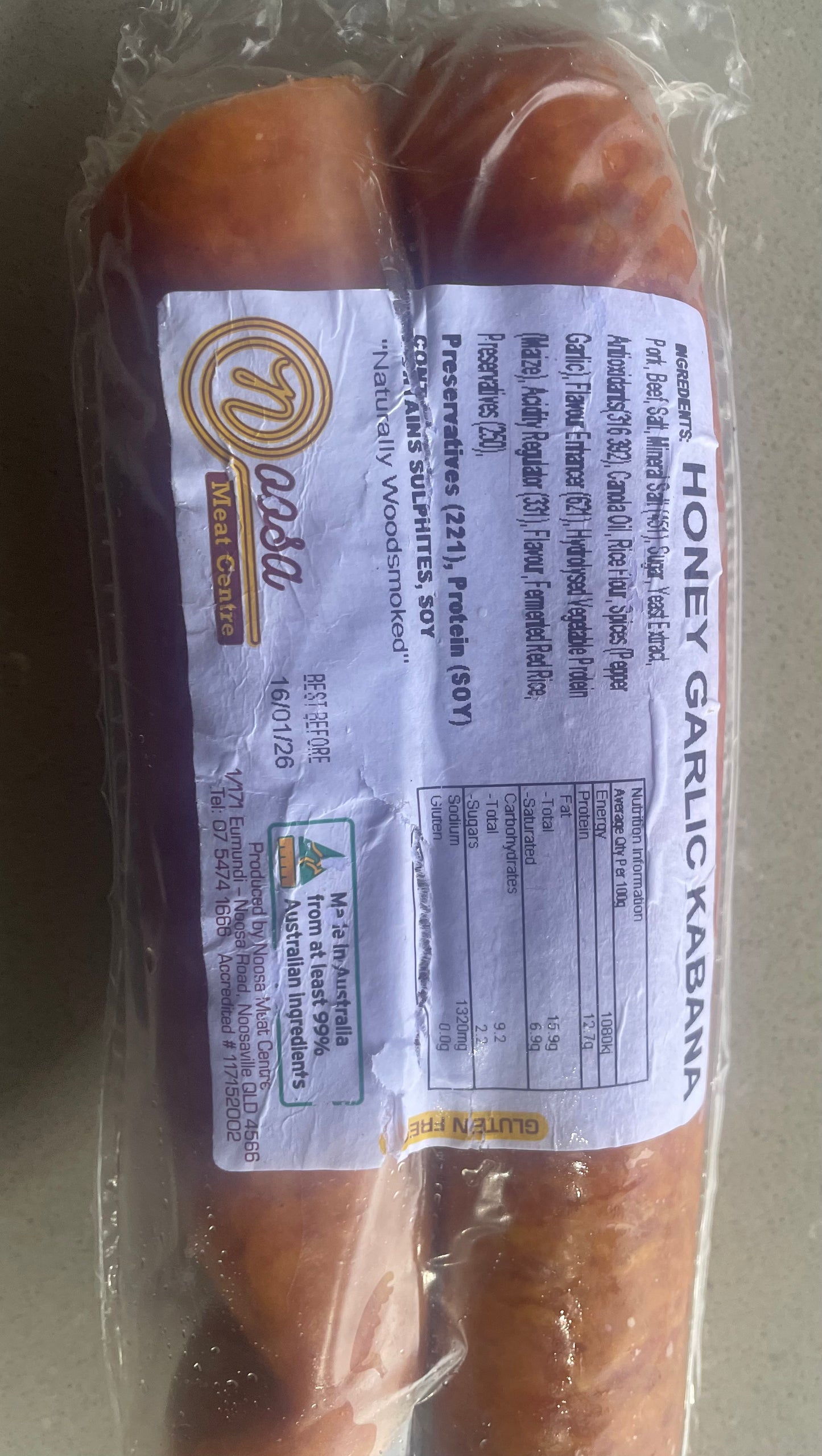 Noosa Meats Honey Garlic Kabana ($17.50/kg)